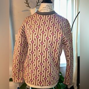 70s style H&M Pink and Brown Geometric Sweatshirt